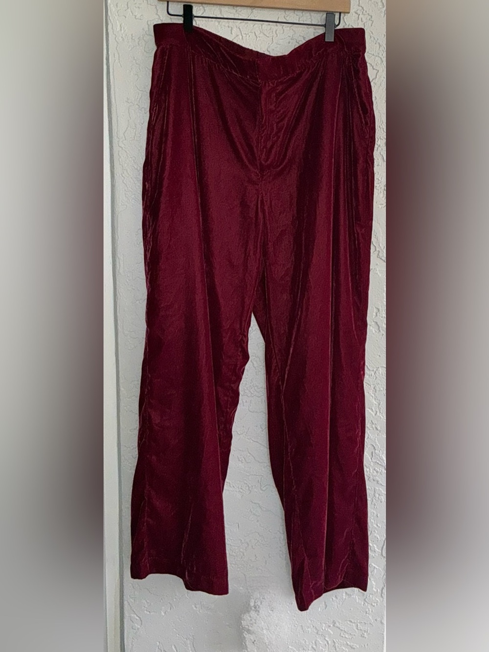GAP Wine Red Velour-Look Pants (NWT)